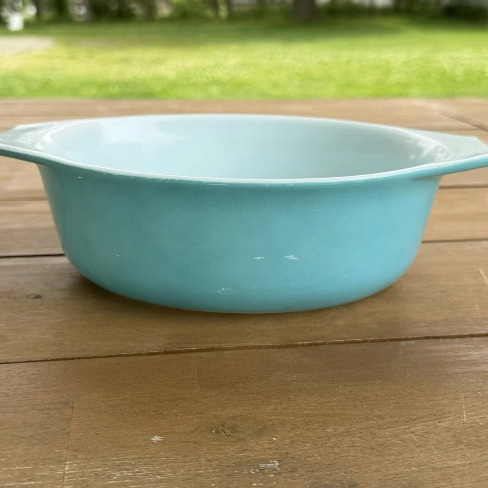 PYREX‎ 043 Turquoise Blue Oval 1.5 Quart Casserole Ovenware Dish Vintage USA